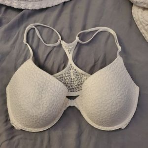 White Front Close Racerback Bra